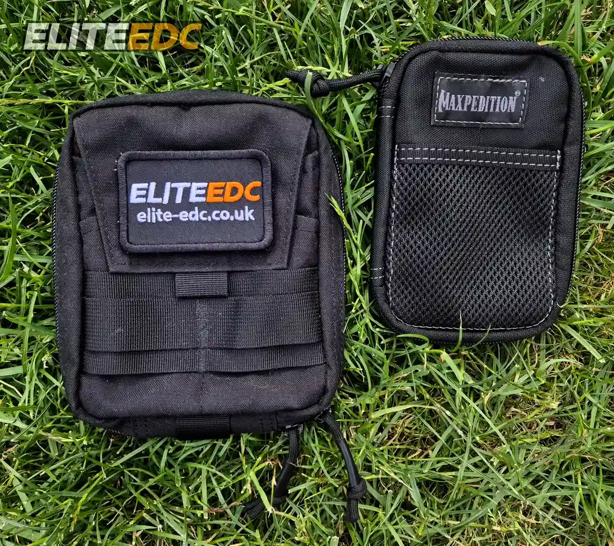Maxpedition Micro size comparison with Excellent Elite Spanker, both closed
