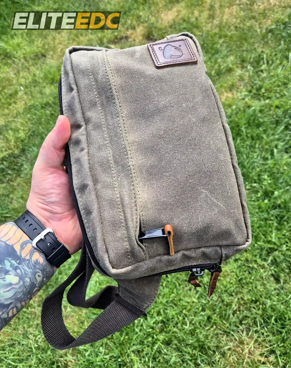 NutSac Speed Sling in hand, size reference