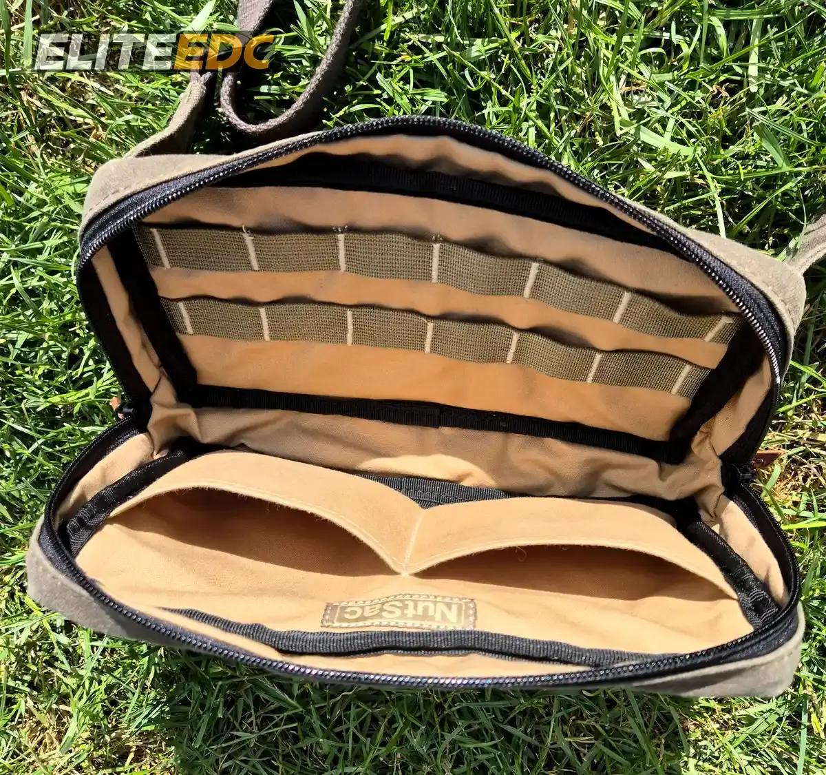 NutSac Speed Sling main compartment open and empty